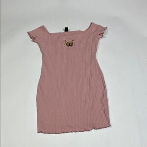 SHEIN Blush Pink Dress with Butterfly Accent